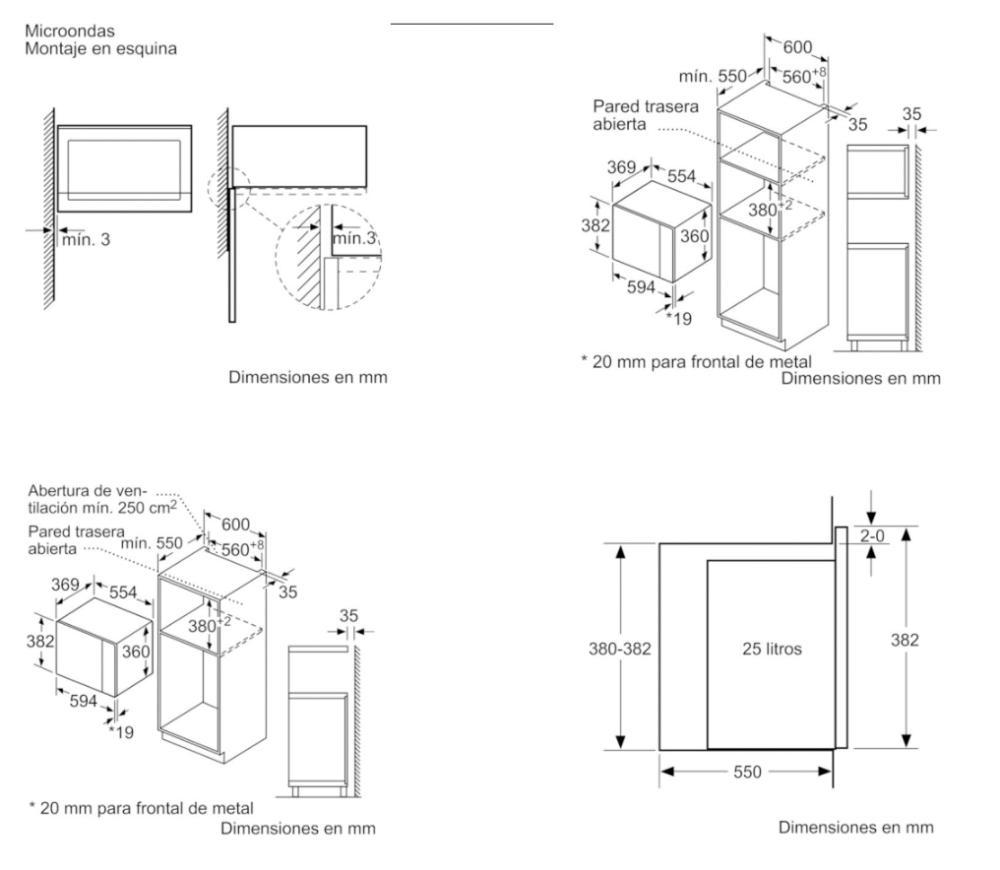 Microondas Grill Bosch Serie 6 Acero Inoxidable Y Negro 25l - Image 5