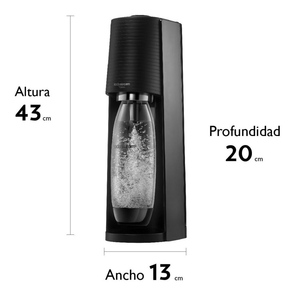 Maquina Para Hacer Soda Modelo Terra Color Negro Sodastream - Image 6