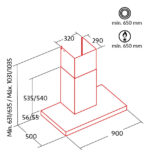 Campana Nodor De Pared De 90 Cm Inox Y Negro - Image 3