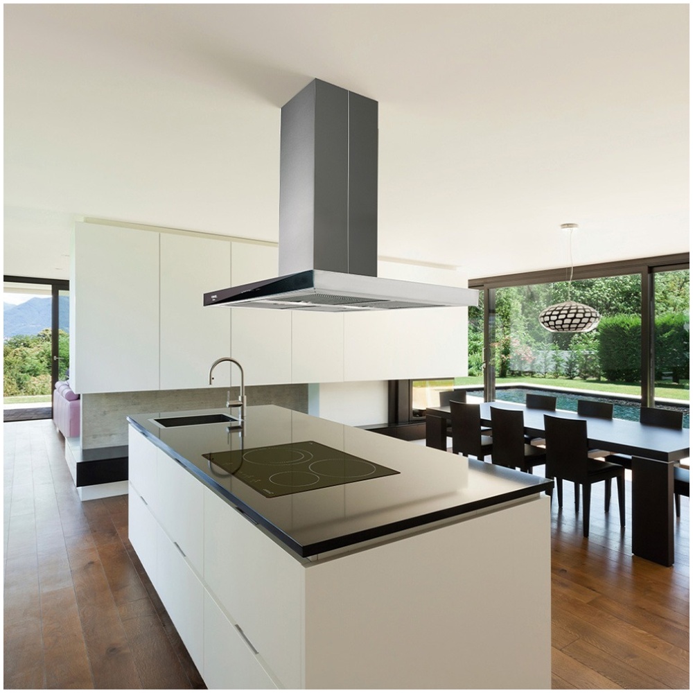 CAMPANA NODOR DE ISLA INOX Y NEGRO 90CM MOD: LEGEND9000XGBK - Image 6