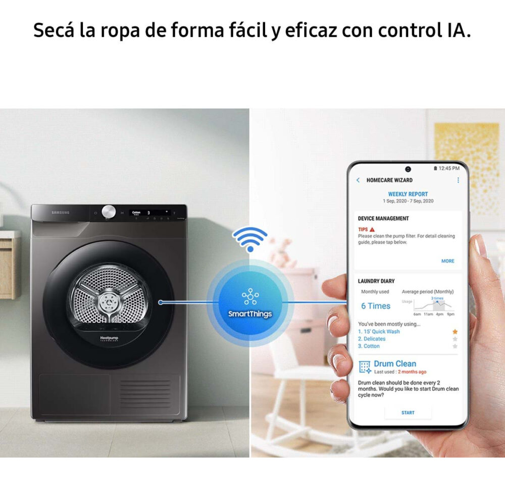 Secarropas Samsung Dv90t 9.0kg Inox Platinum Silver - Image 2