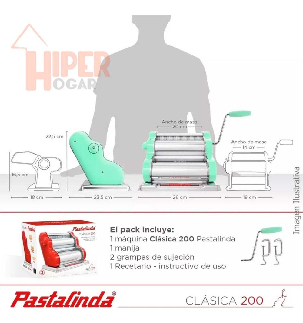 Máquina Para Pastas Pastalinda Clásica 200 Color Verde - Image 7