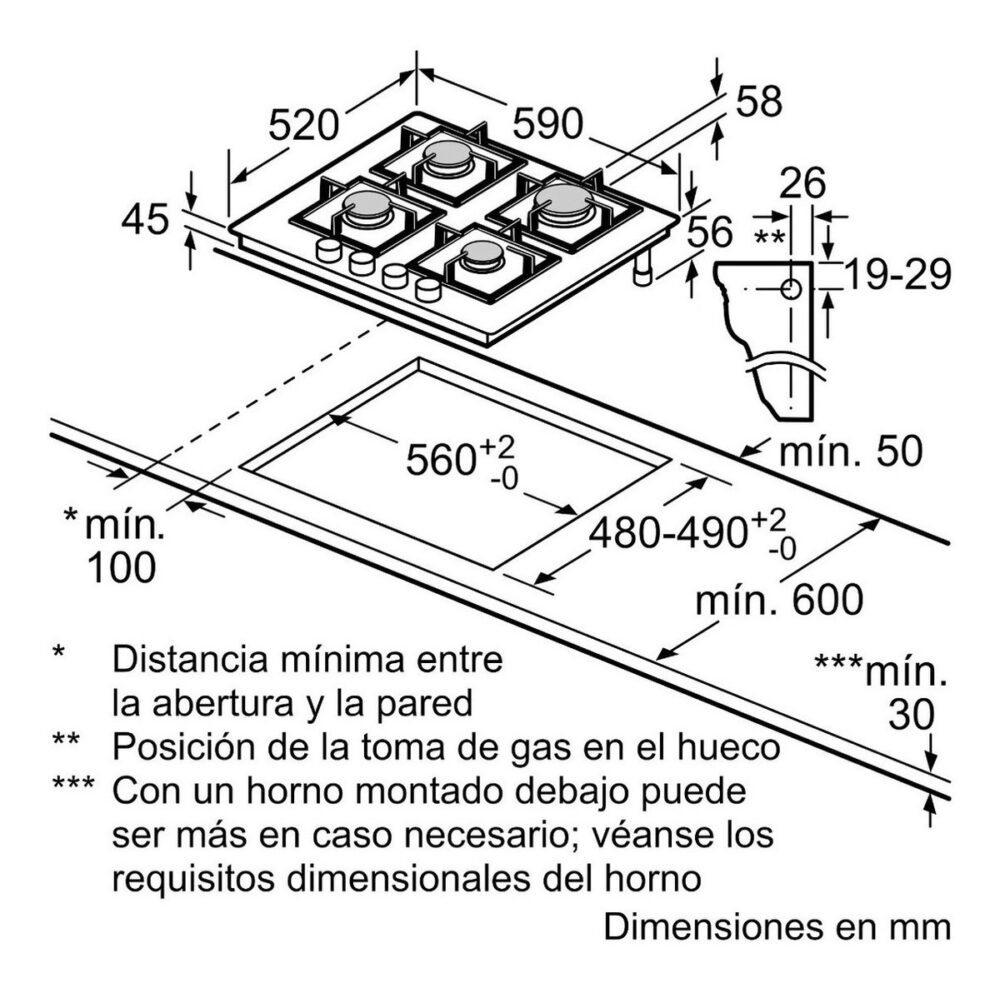 Anafe A Gas Bosch Serie 6 Ppp6a6b20 Negro - Image 7