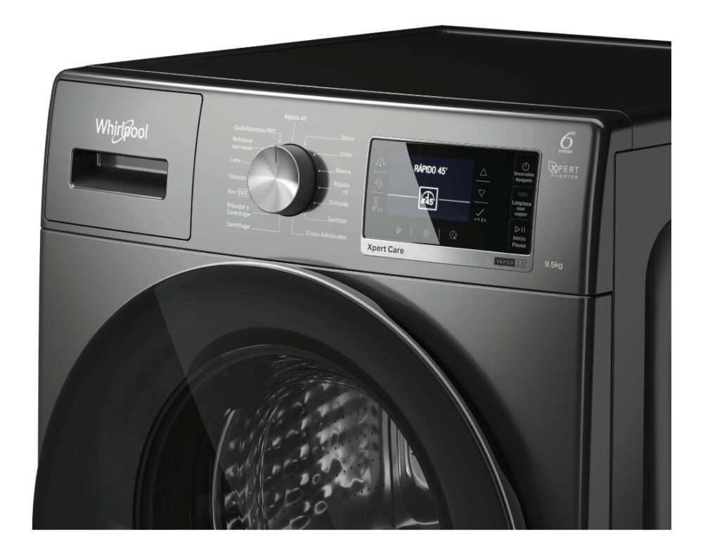 Lavarropas Automático Whirlpool Inverter 9.5 Kg Gris Oscuro - Image 4