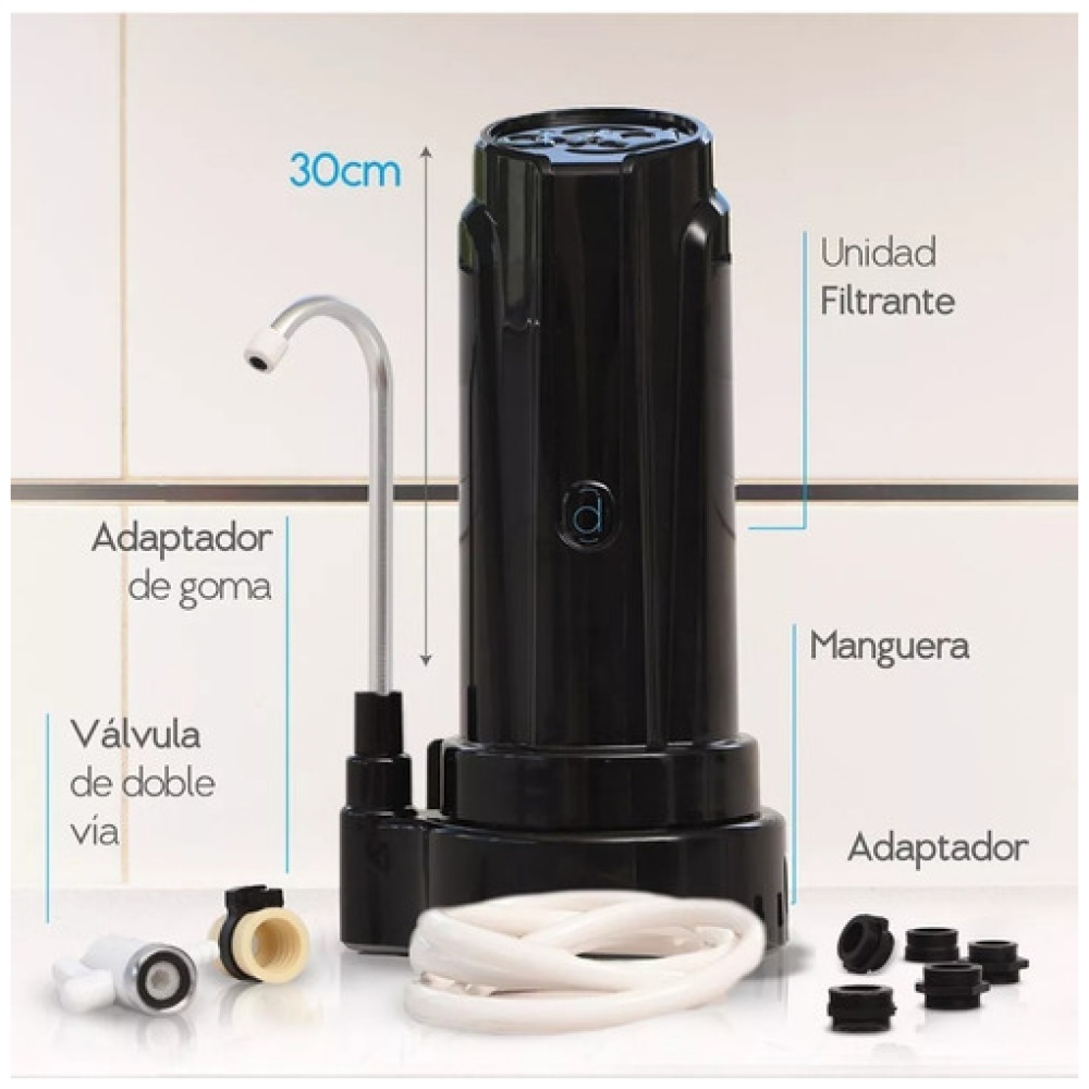 Purificador De Agua Dvigi Negro Elimina Cloro 14.000 Litros - Image 3