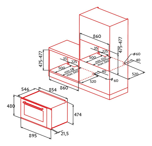Horno Nodor Multifunción De 90 Cm Y 90 L Eléctrico Efic A Negro - Image 2