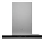 Campana Nodor De Pared De 60 Cm Inox Y Negro Silenciosa Plateado