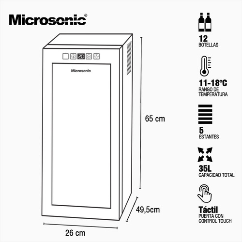 Cava_Para_Vinos_Microsonic_12_Botellas_C_Estantes_De_Madera_D_957688-MLA85772600983_062025-O.jpg Cava Para Vinos Microsonic 12 Botellas C/ Estantes De Madera - Image 7
