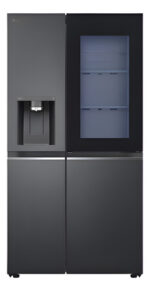 Heladera Con Freezer Inverter LG Instaview Gs77sxtc Color Negro Con Capacidad De 768l