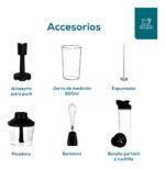 Licuadora De Mano Peugeot Nîmes 500w Inalámbrica Plateada - Image 3