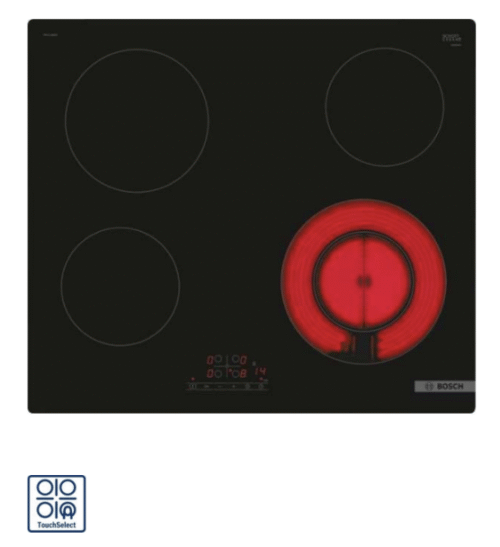 Cocina Vitro Cerámica Bosch 60 cm | 4 hornallas | Touch Select
