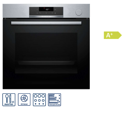 Horno con vapor, 60 x 60 cm, Air Fry, Acero inoxidable - 71 LTS capacidad