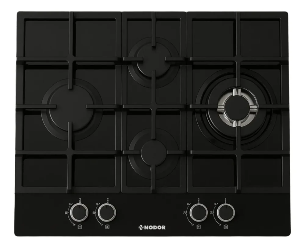 Anafe Nodor Gas De Vidrio Templado Negro 60 Cm Negro - Image 2