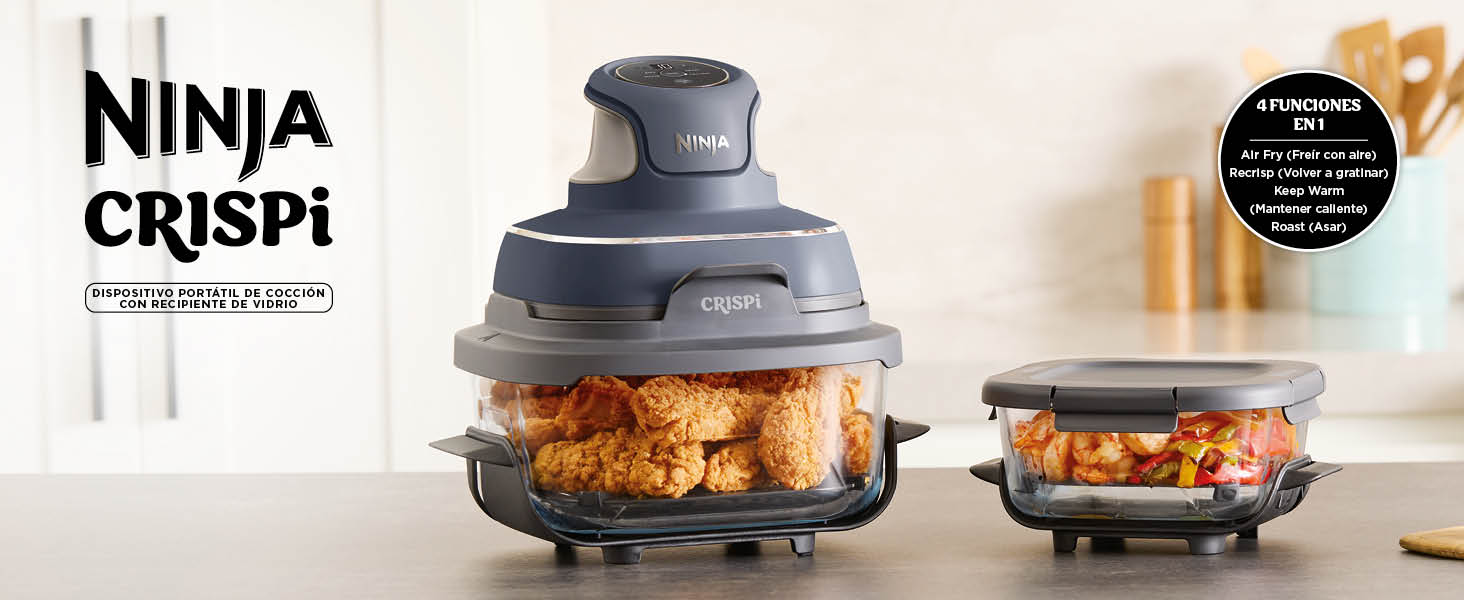 Ninja CRISPi FN101EUGY freidora de aire portátil de cristal