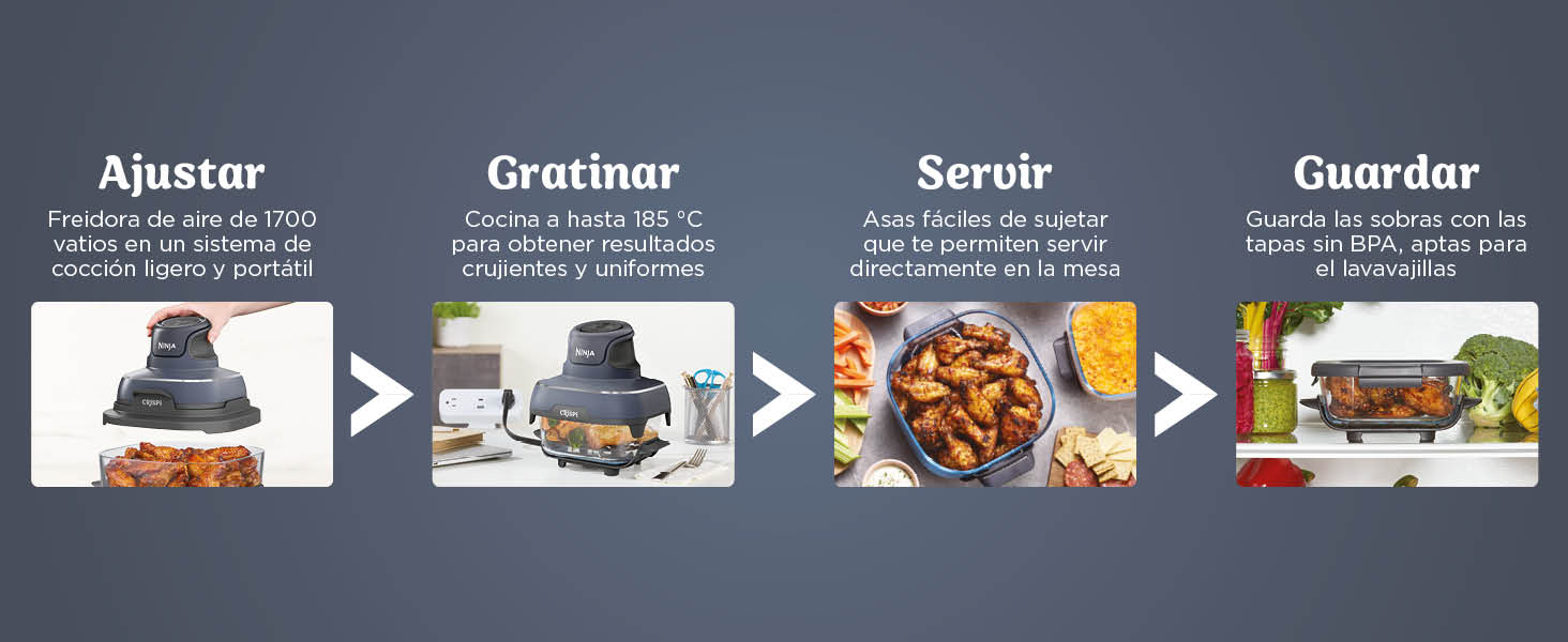 Ninja CRISPi preparar cocinar servir guardar